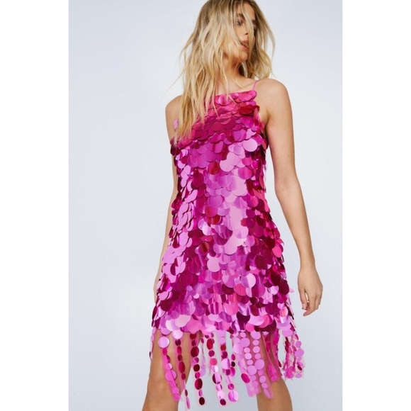 Nasty Gal Pink Sequin Dress - Picture 1 of 12